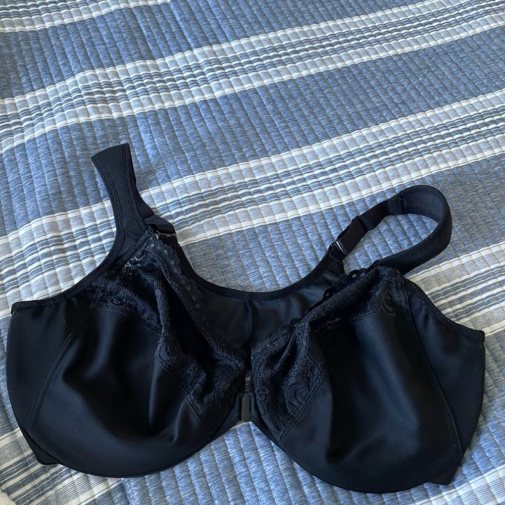 Glamorise front closure black bra 42DD